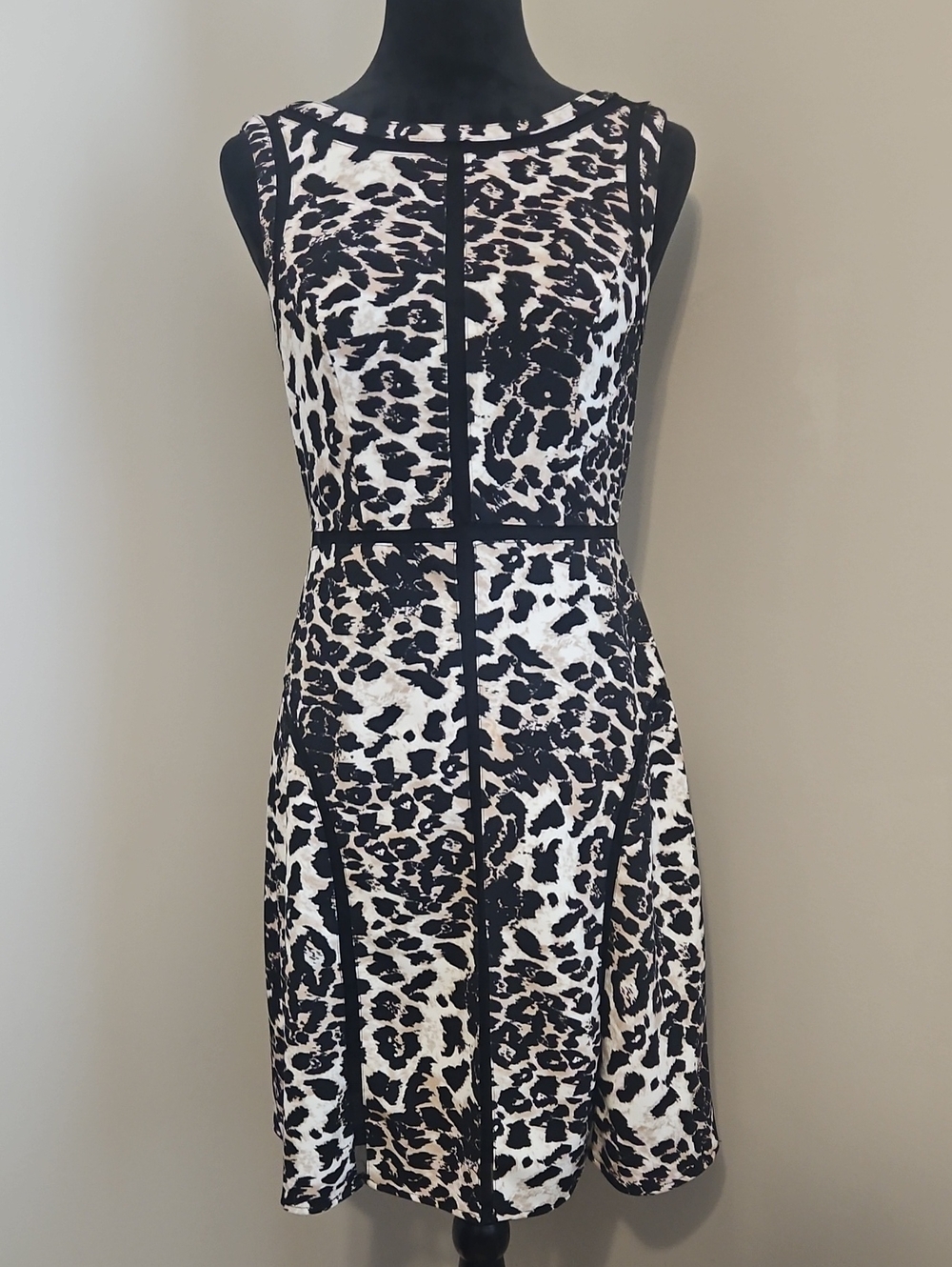 Adrianna Papell Leopard Print Fit-and-Flare Dress